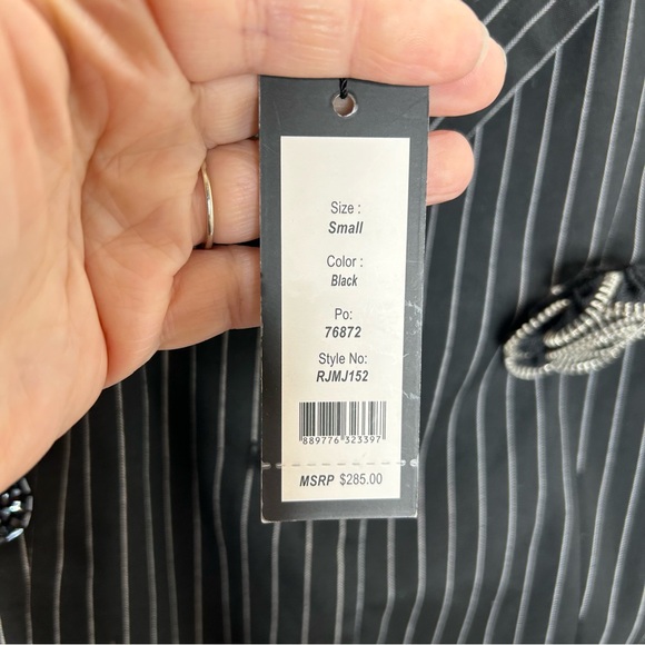 Romeo and Juliet blazer black pinstriped gothic Dark Academia size small - Picture 5 of 8